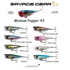 Ψαράκι SAVAGE GEAR 3D Minnow Popper 43